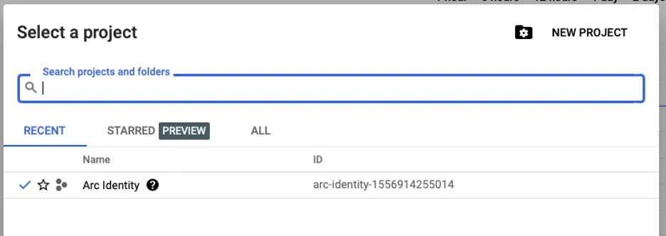 Select a Project