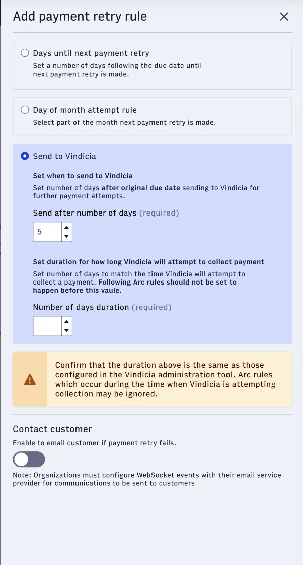 Add Payment Retry Rule