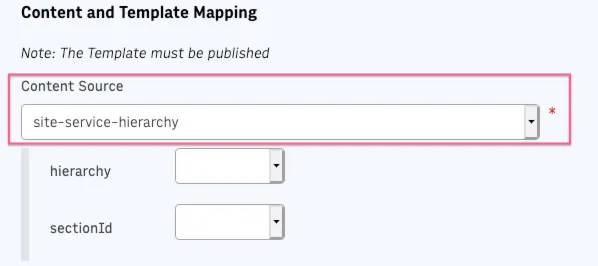 selecting site-service-hierarchy content source