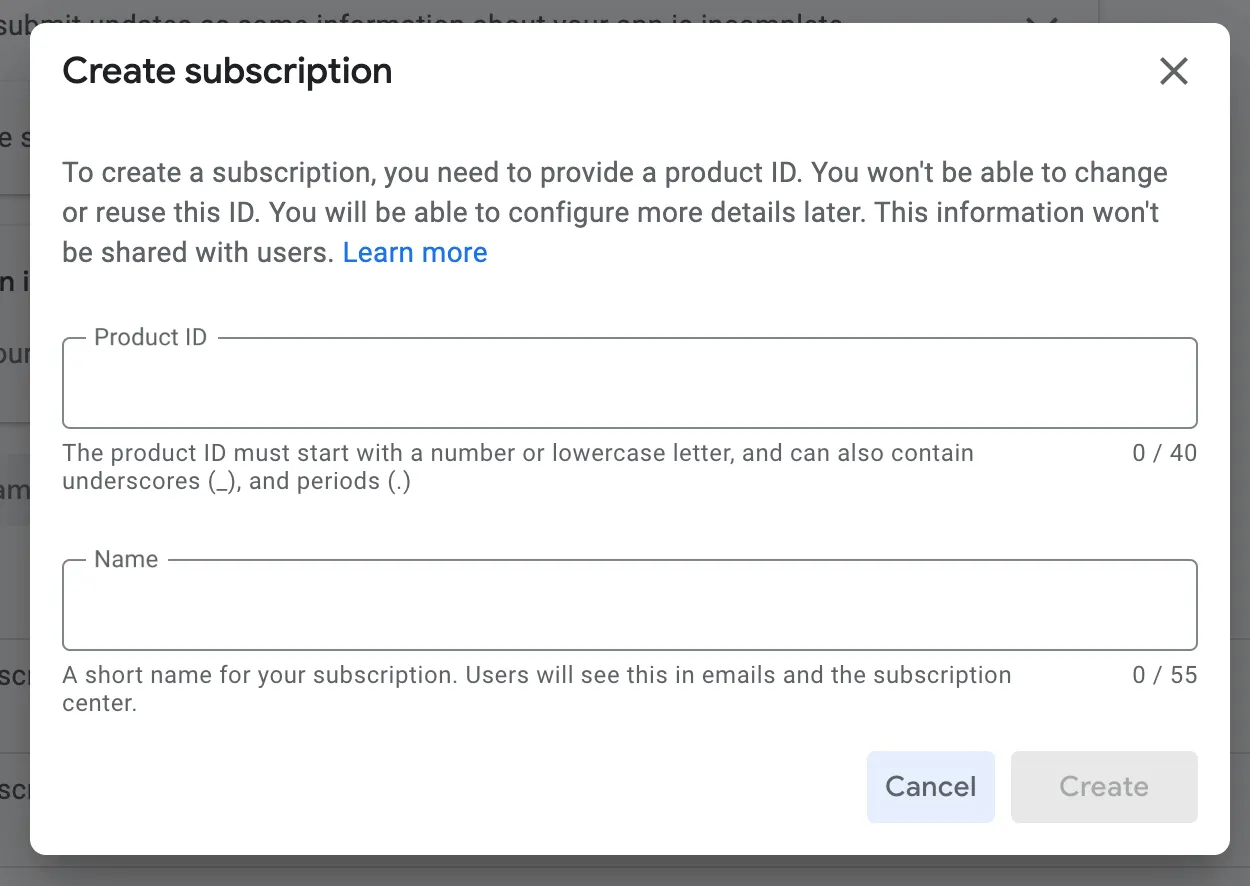 Create Subscription