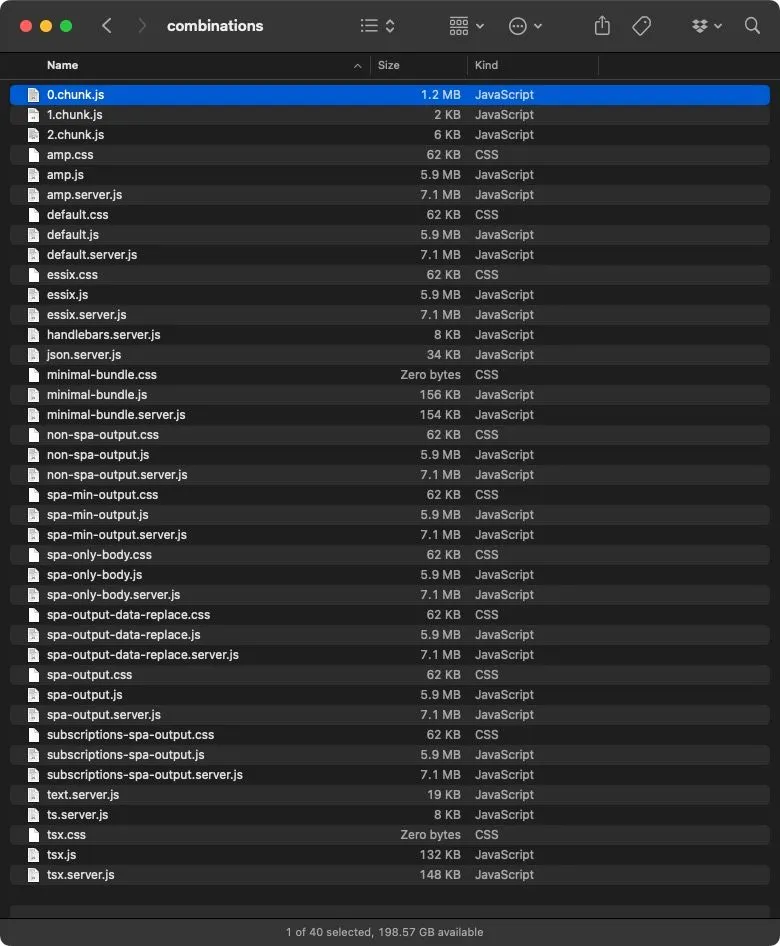 engine combinations folder