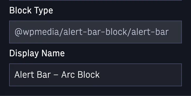 selecting display name for block type