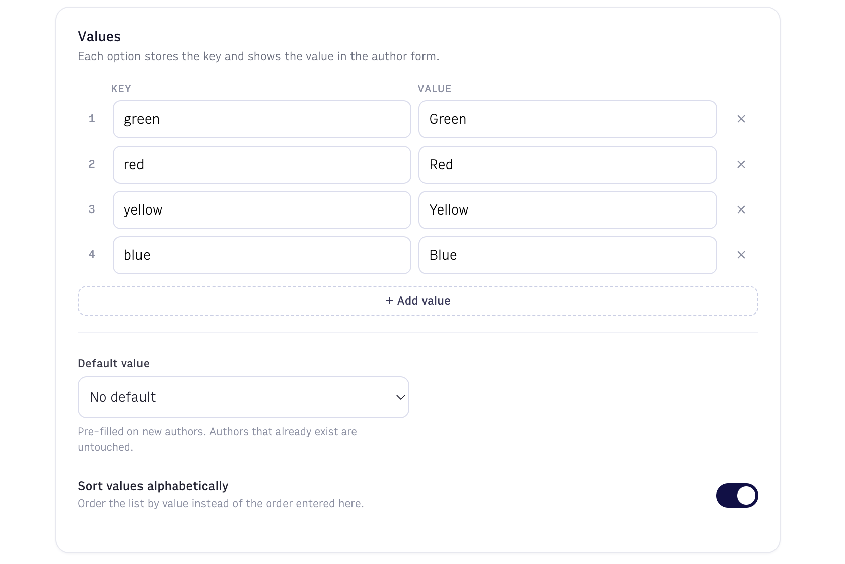 Sort alphabetically