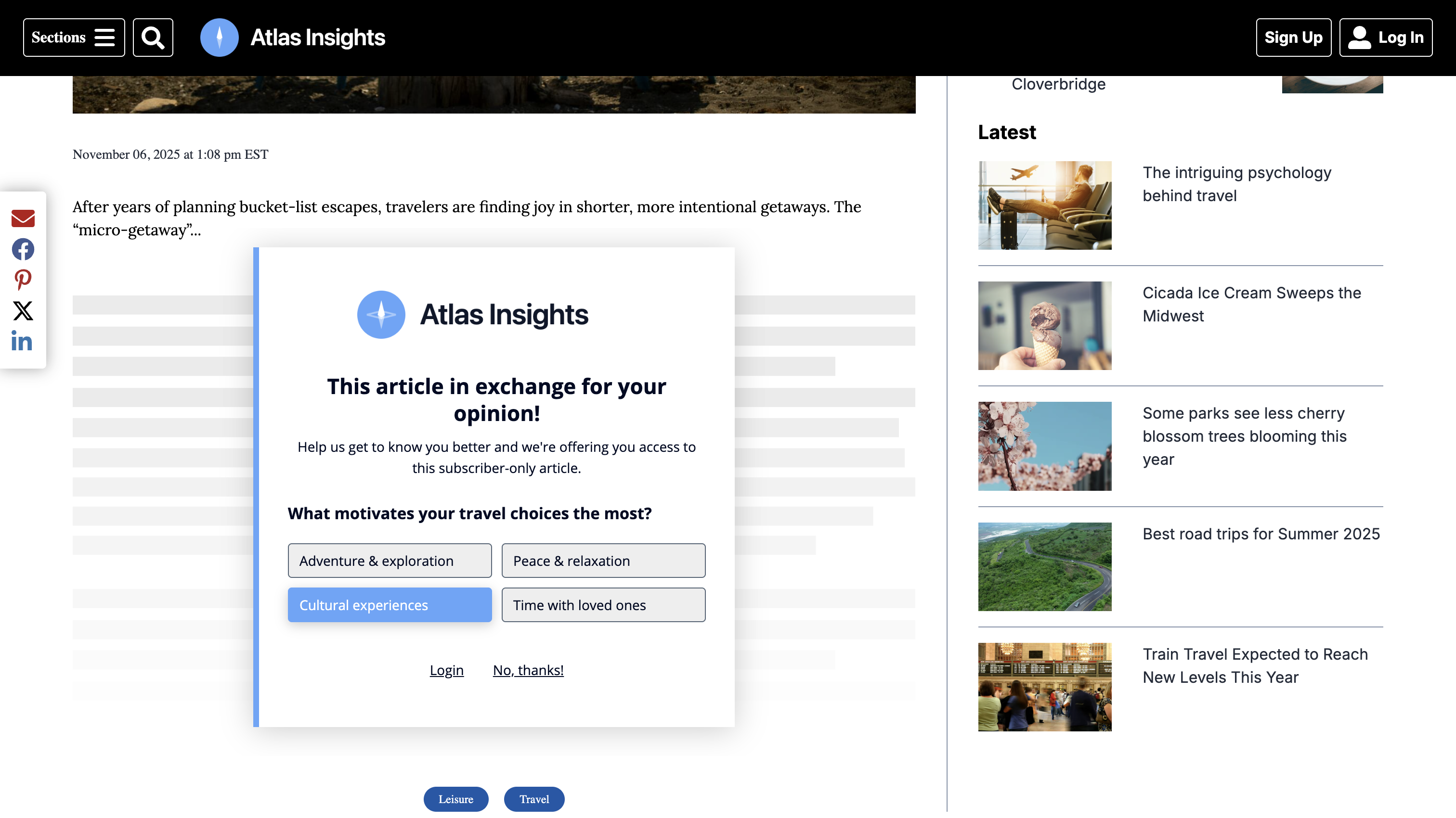 Poool access survey wall example integrated in Arc XP