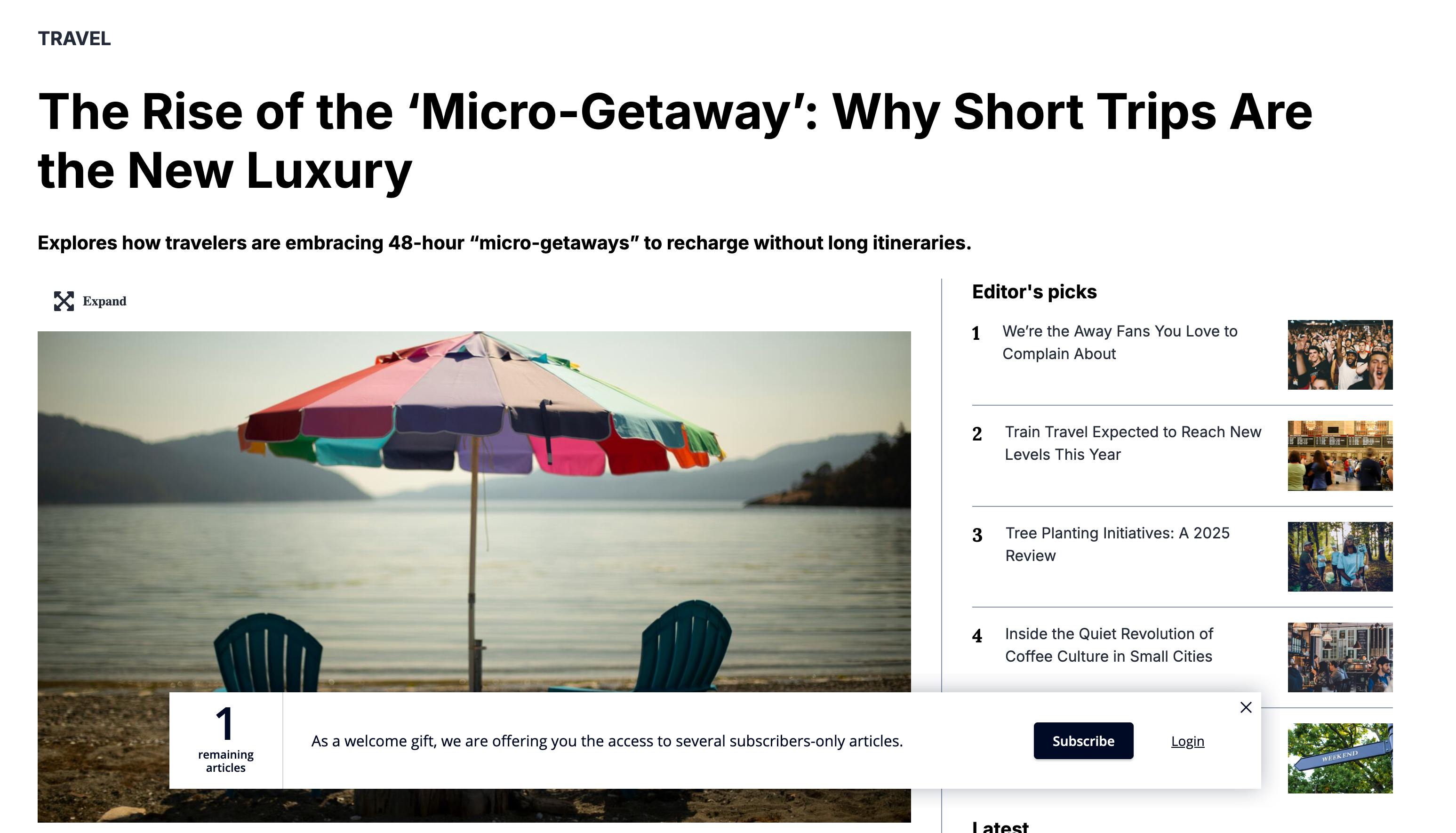 Article metering and access example integrated in Arc XP