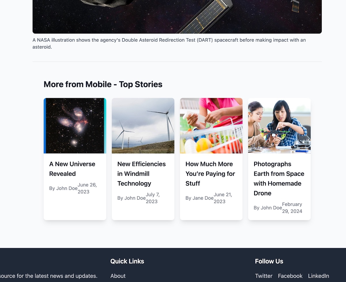 More Stories section in Article page