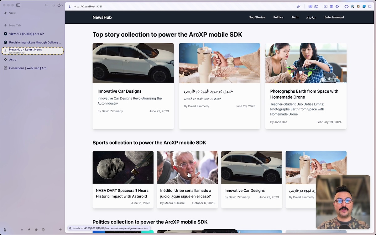 Homepage with Data