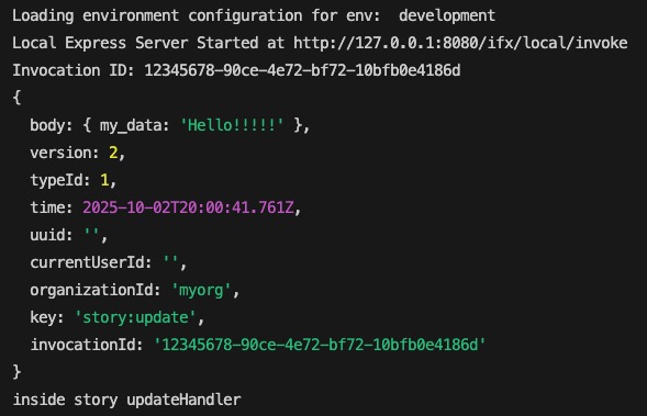 code editor logging event.body.my_data