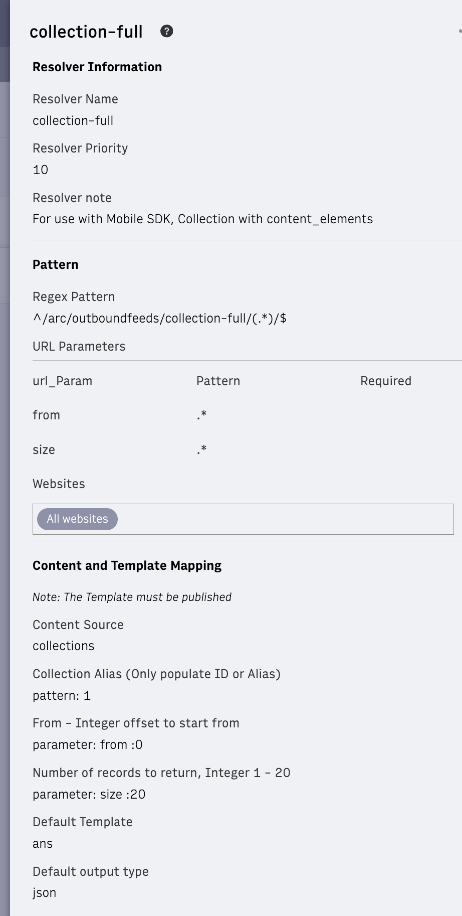 SDK setup: resolver options for collection with full article