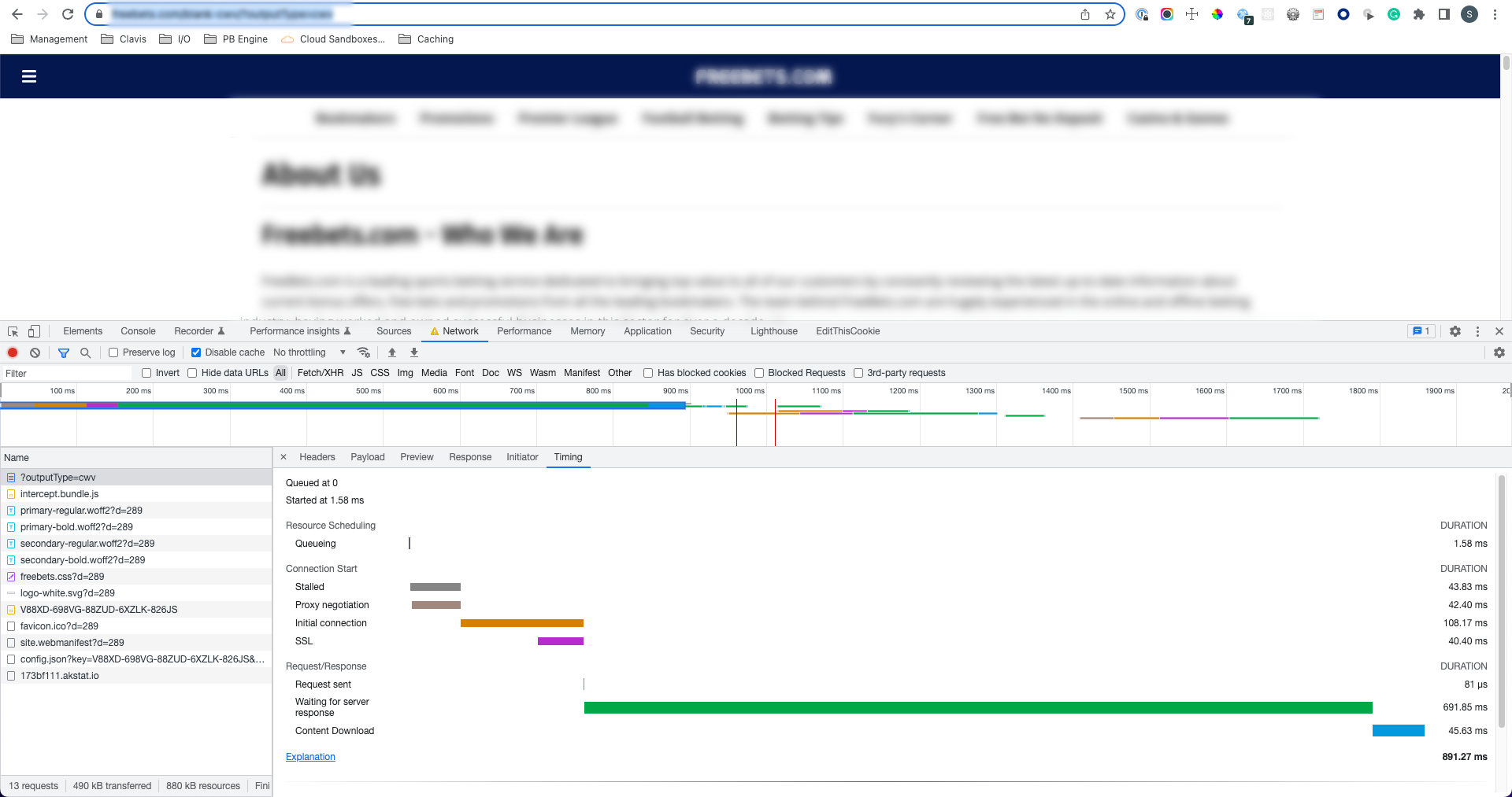Cached response