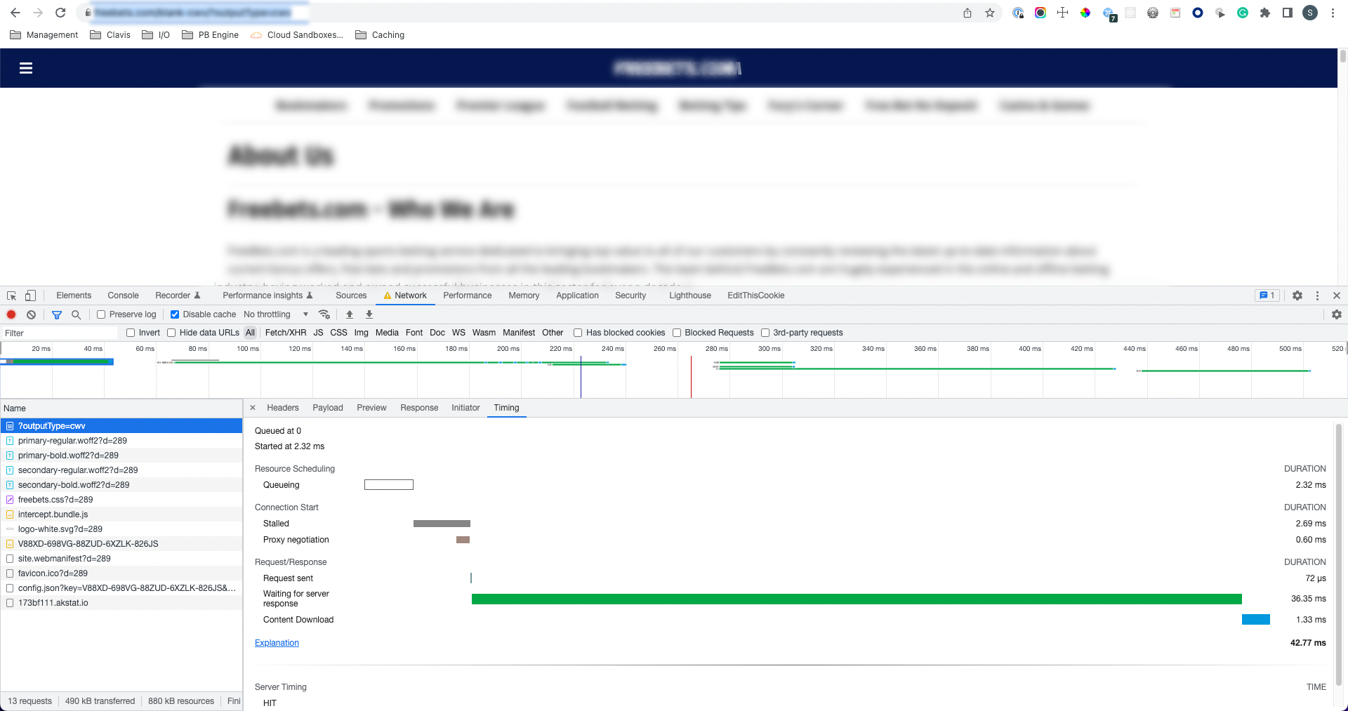 Cached response