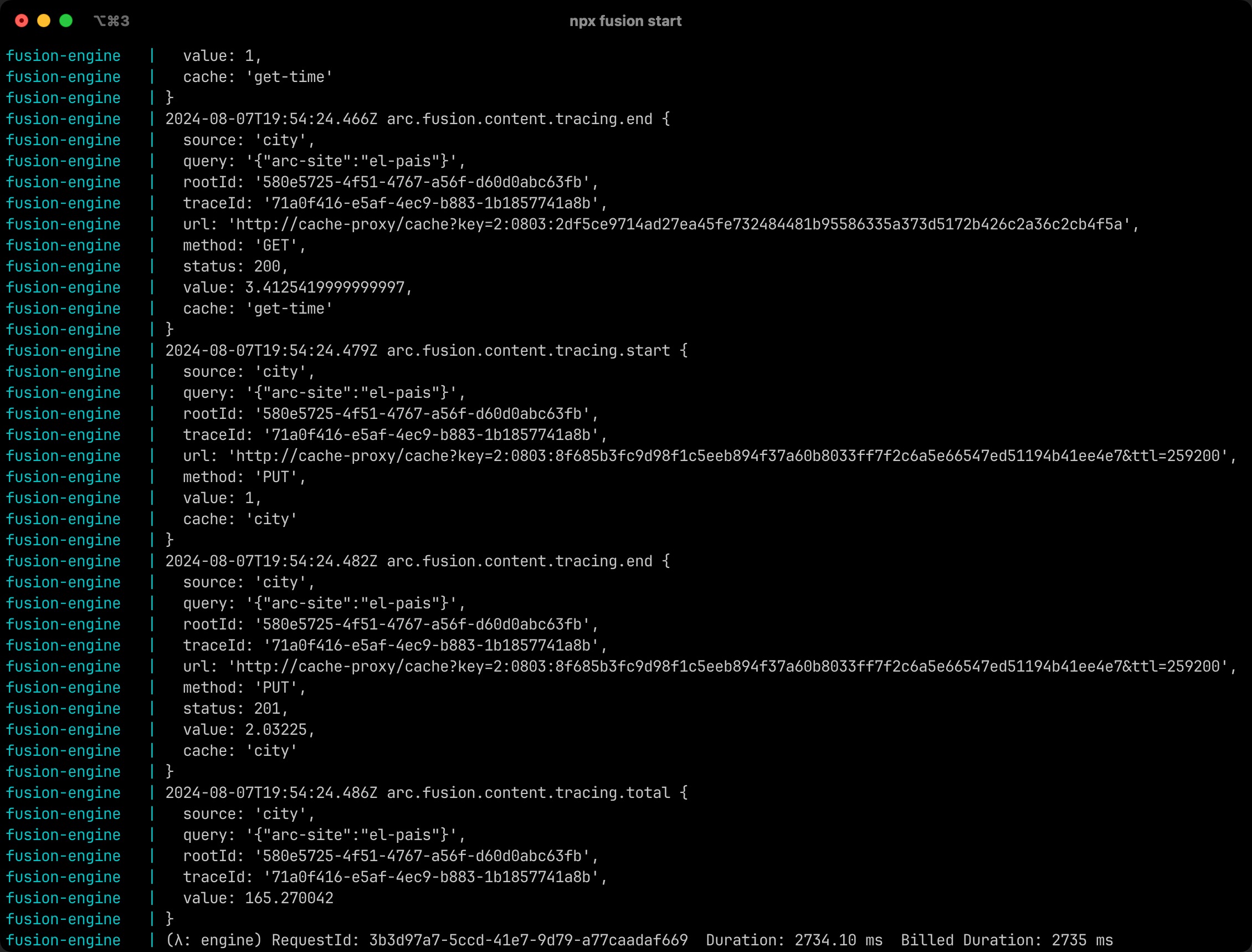 Command line logs