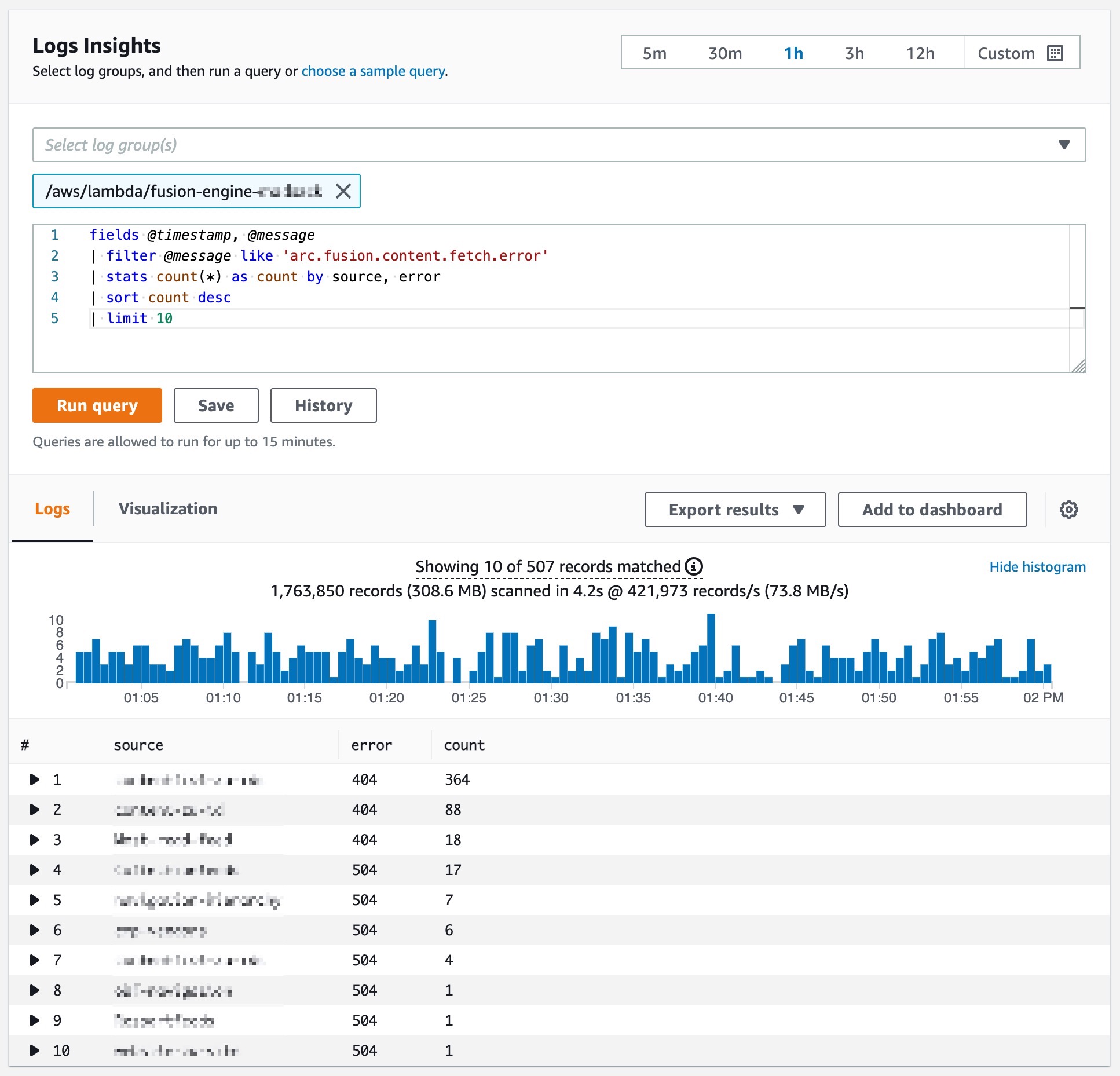 Logs insights