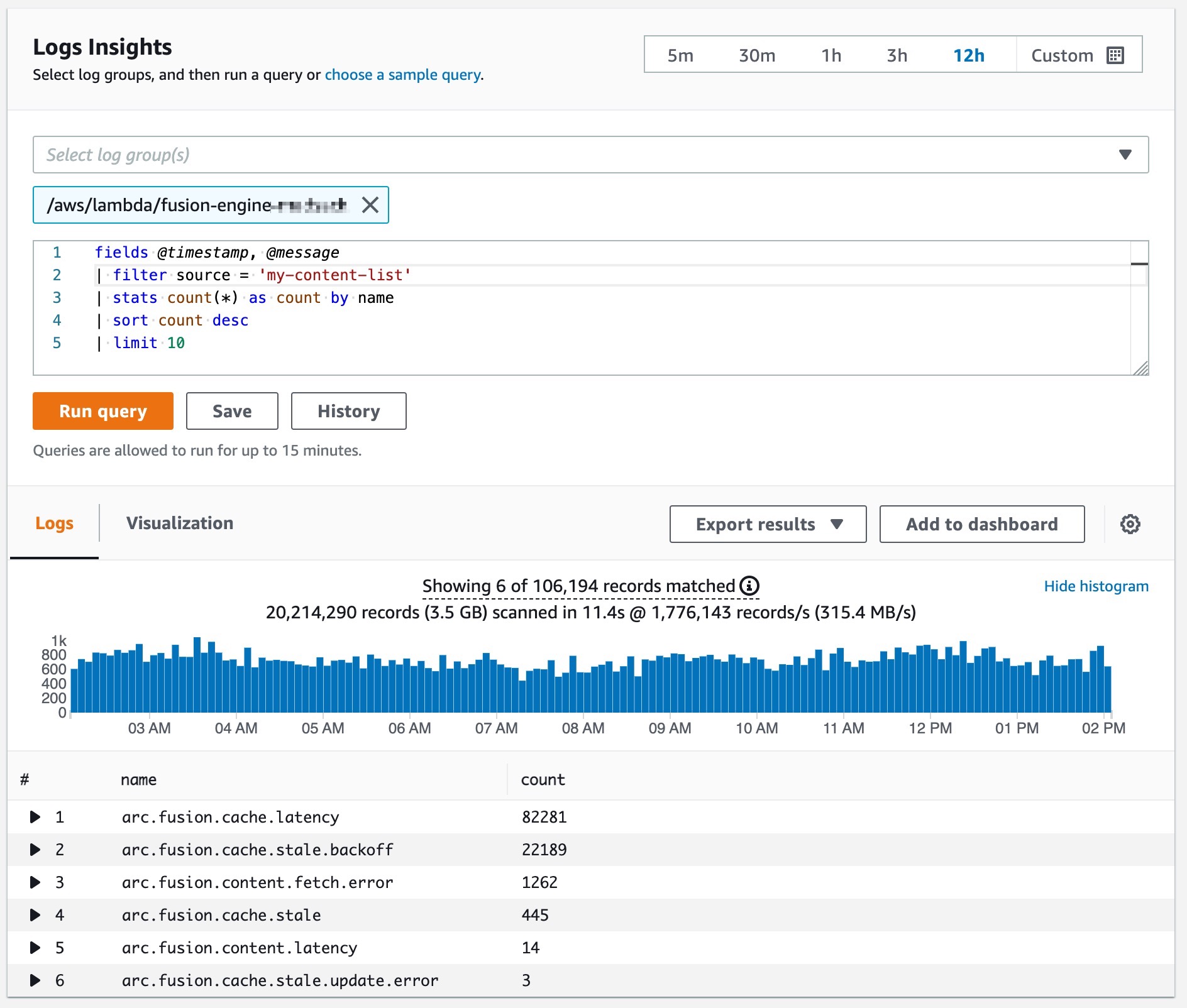Logs insights