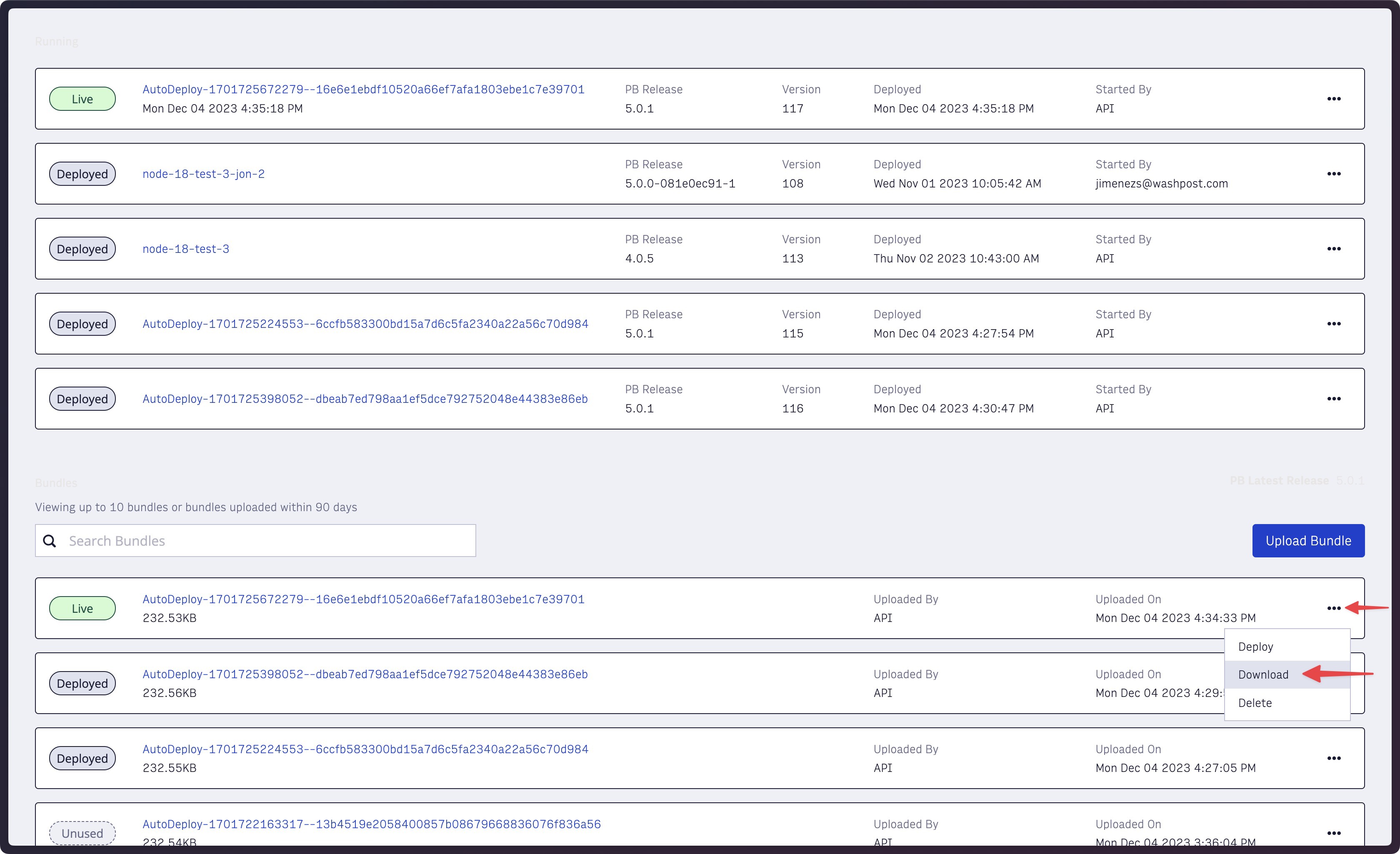 Deployer UI