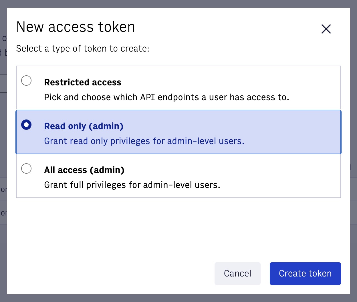 New Access Token Screenshot