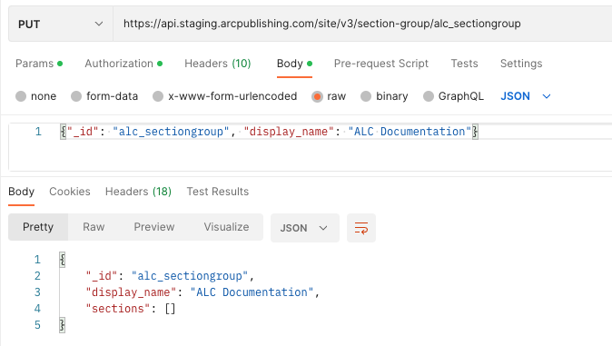 Creating Section Groups Example