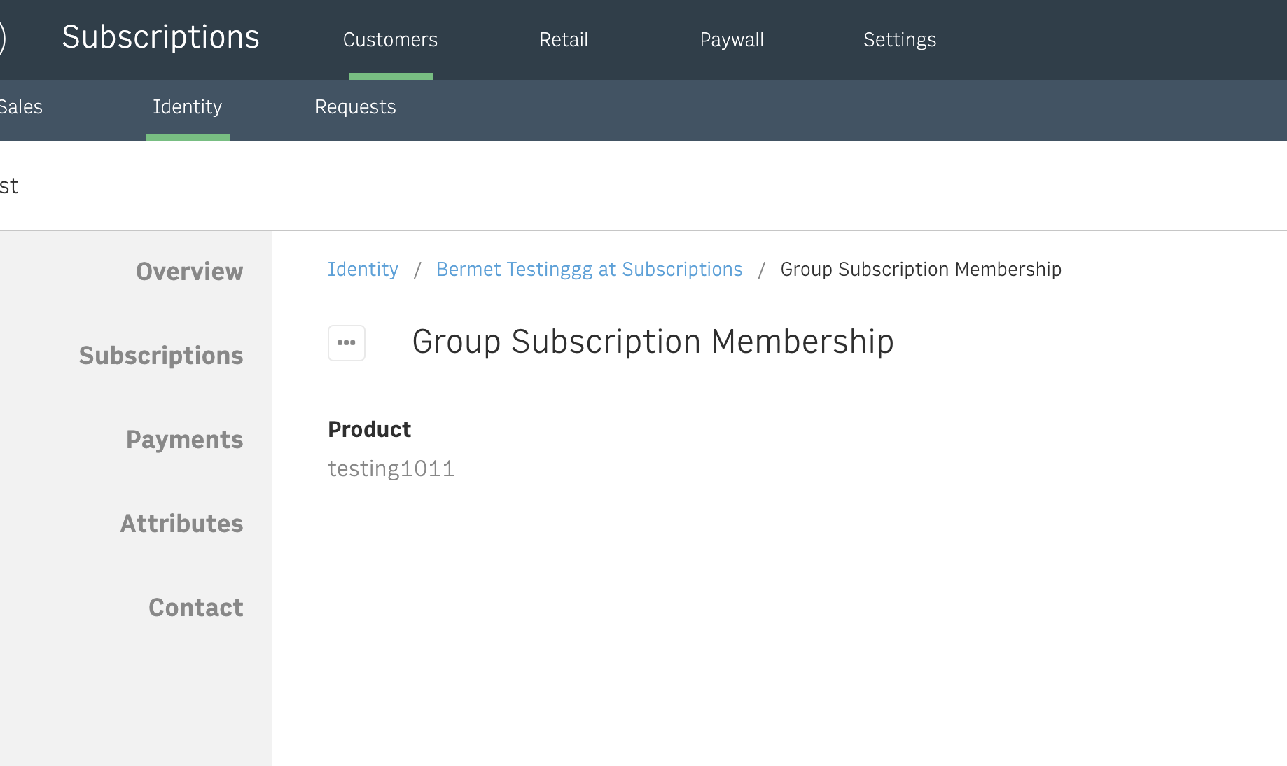 Group member example with access to 1 product
