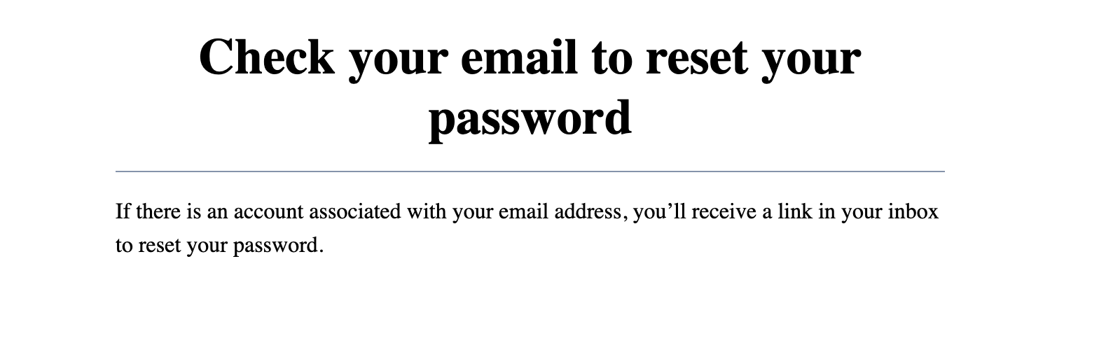 Identity Forgot Password Message