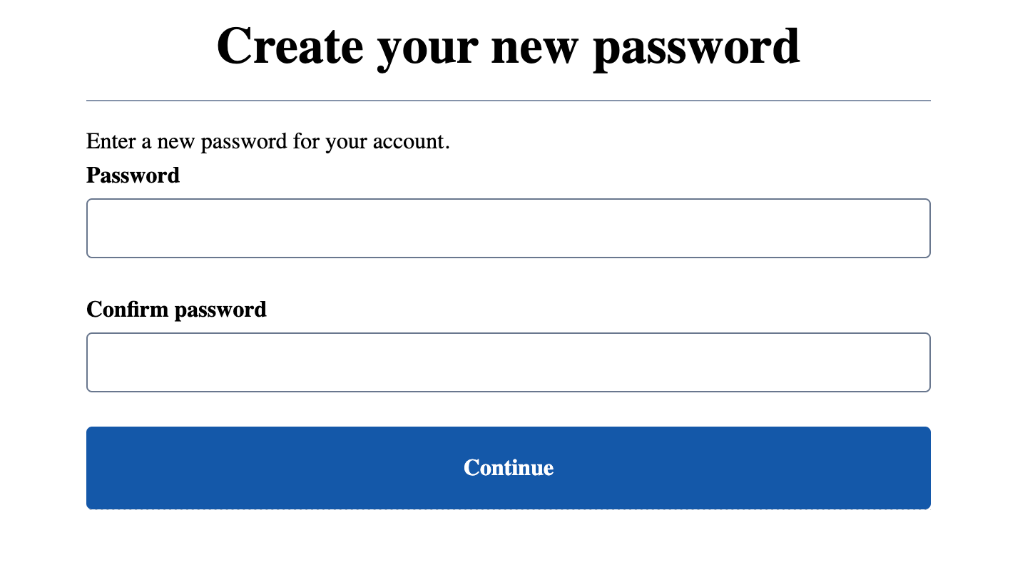 Identity Reset Password