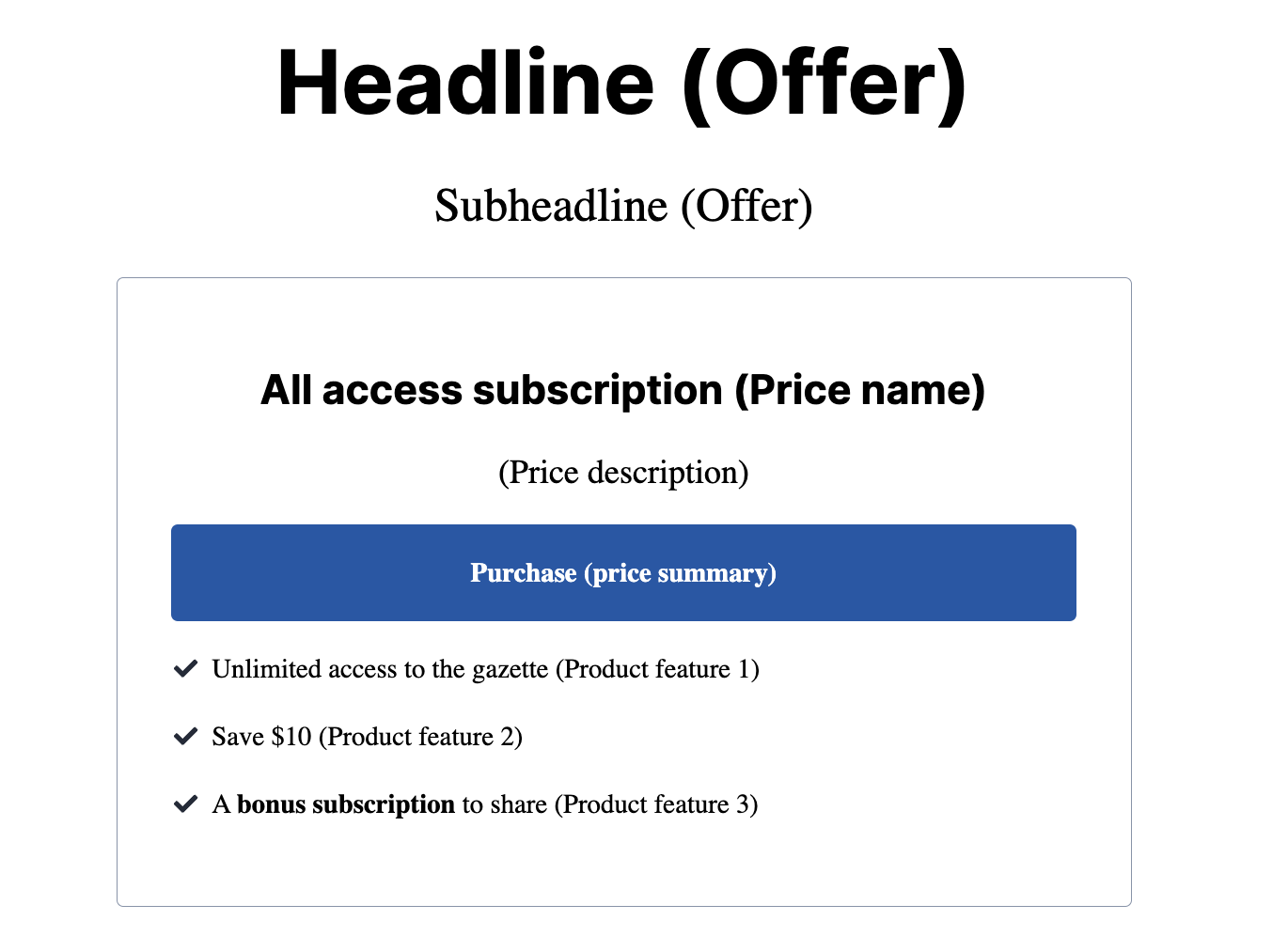Subscriptions Blocks in PageBuilder